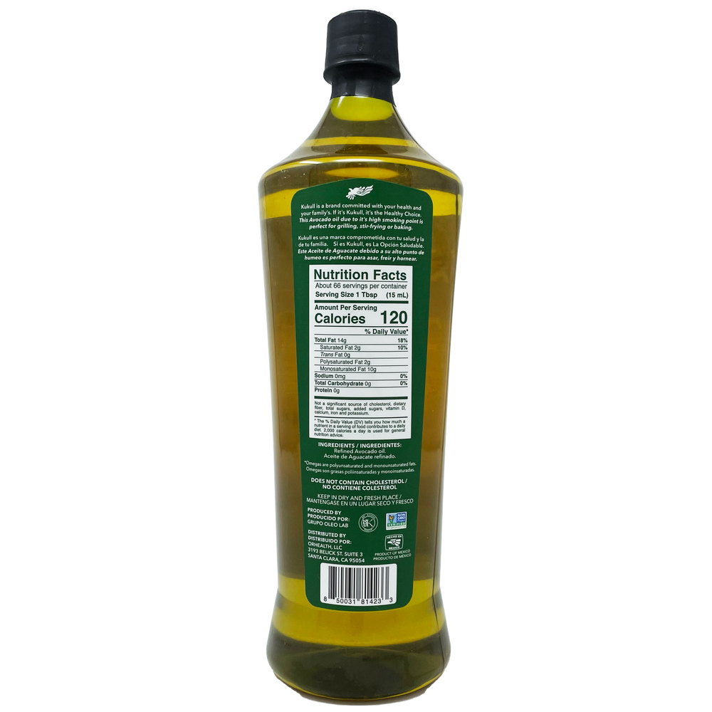 Avocado Oil Pure Aguacate Aceite High Smoking Point Anti-Inflammatory Ingredients
