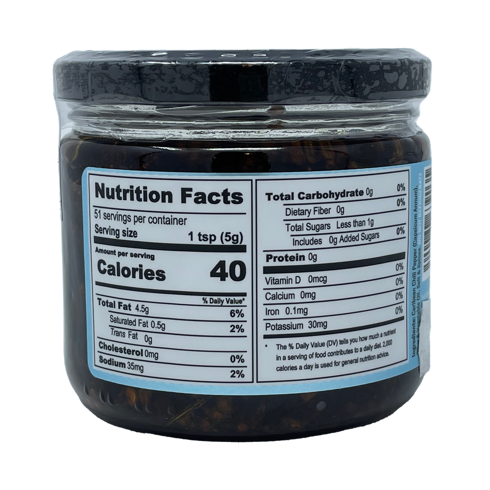 Hot Caribe Crunchy Chiles Peppers Olive Oil Ingredients