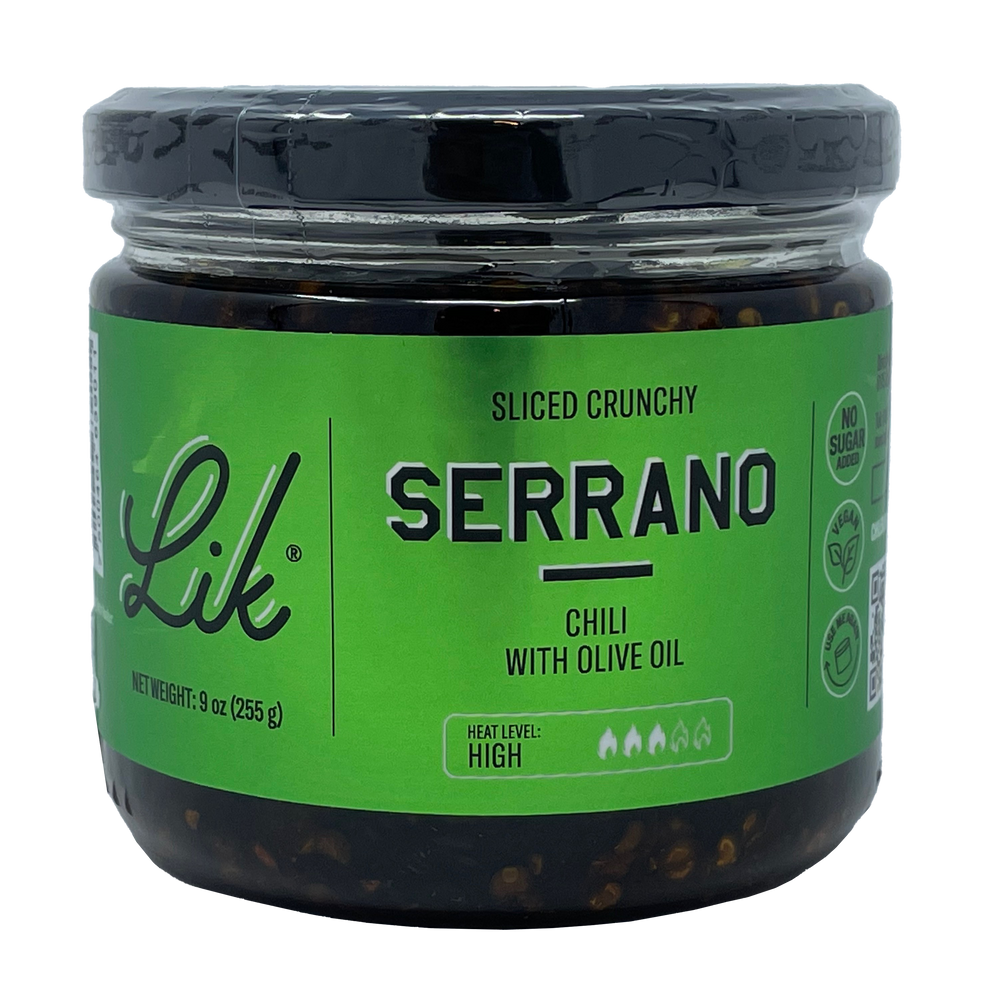 Extra Hot Serrano Crunchy Chiles Peppers Olive Oil